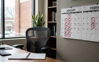 A calendar of staff flu absences, now costing employers from day one under the new SSP rules