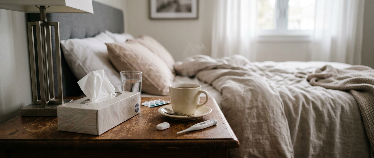 An employee off sick with flu, an absence that now costs employers from day one