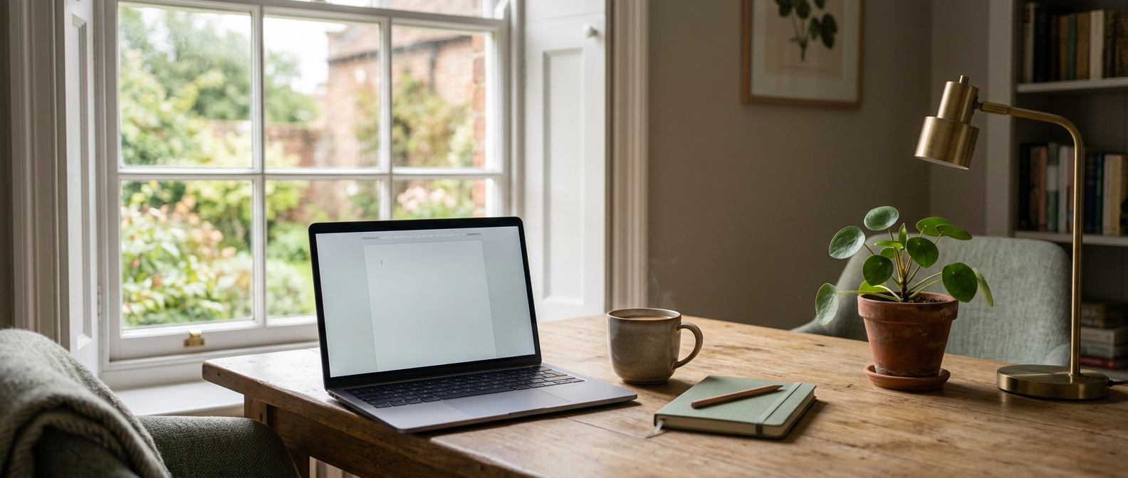 Flu vouchers for remote and hybrid teams: a home-office worker's desk in the UK